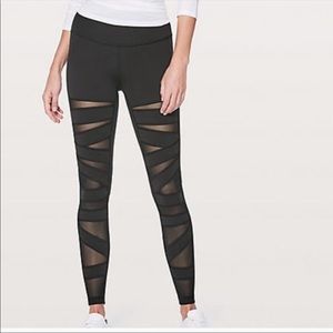 lululemon athletica Black Mesh Panel Leggings